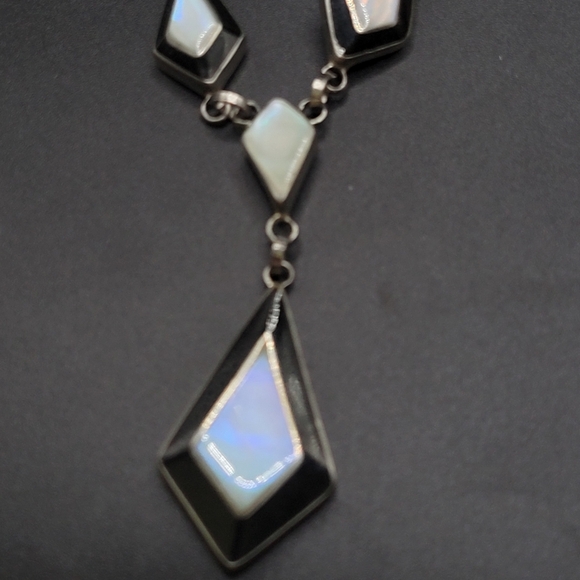 Vintage Aztec Art Deco Moonstone Necklace and bracelet Set - Picture 16 of 16